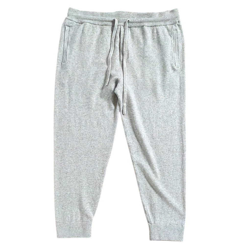 Vince Women XL Cashmere Wool Pull On Gray Track Jogger‎ Drawstring Pants